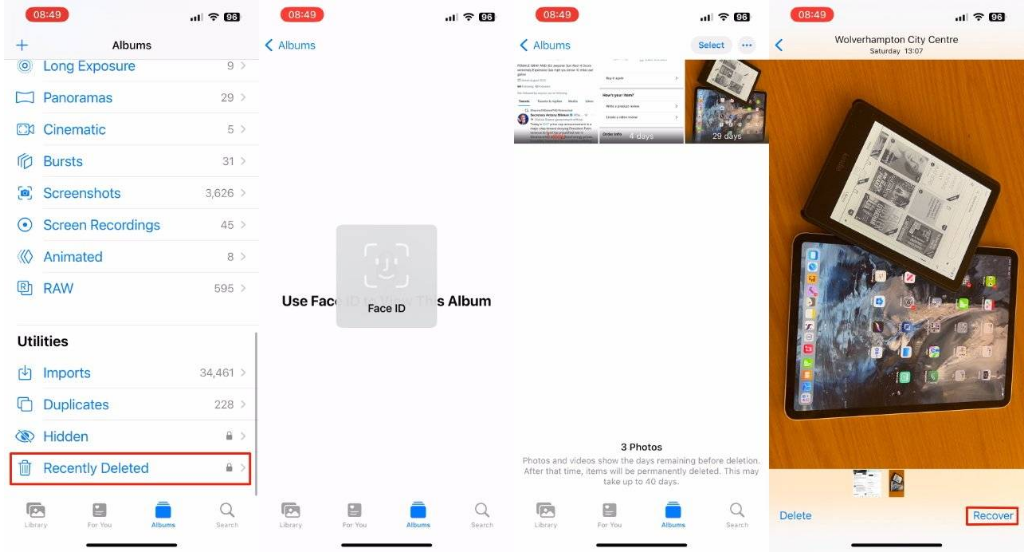 阳朔苹果14维修分享 iPhone14 上恢复已删除的照片 